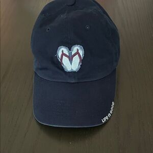 Life Is Good Navy Cap with Flip Flop Design